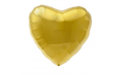 Folieballon hart goud  (zonder helium)